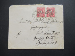 DR Reichspost 1886 Pfennige Nr.41 MeF Stempel Berlin 35. Nach Post Landeck In Schlesien Grafschaft Glatz Mit Ank. Stempe - Gebraucht