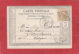 Vosges - Epinal - GC 1402 Sur Type Cérès  15C (mai 1873) - Cartes Précurseurs