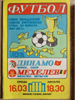 Programme Dinamo Minsk - KV Mechelen - 16.3.1988 - UEFA Cup Winners' Cup - Programm - Football - Bücher