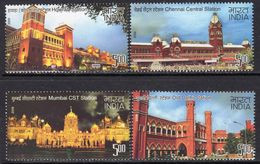 India 2009 Heritage Railway Stations Set Of 4, MNH, SG 2617/20 (D) - Unused Stamps