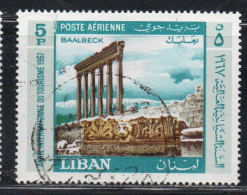 LIBANO LEBANON LIBAN 1967 AIR POST MAIL AIRMAIL INTERNATIONAL TOURIST YEAR RUINS AT BAALBEK 5p USED USATO OBLITERE' - Lebanon