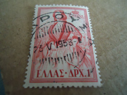 GREECE   POSTMARK ON STAMPS  ...ΚΡΟΥΣΑ  1958 - Postmarks - EMA (Printer Machine)