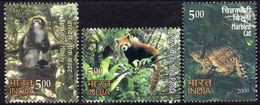 India 2009 Rare Fauna Of The North East Set Of 3, MNH, SG 2626/8 (D) - Unused Stamps