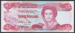 BAHAMAS 1974 QUEEN ELIZABETH II. 3 DOLLARS. UNC PICK 44 - Bahamas
