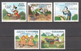 Romania 1986 Mi 4243-4247 DISNEY  - Usado