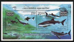 India 2009 Dolphins & Whale Sharks MS, MNH, SG 2661 (D) - Unused Stamps