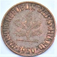 Pièce De Monnaie 1 Pfennig 1950 F - 1 Pfennig