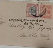BRITISH INDIA 194? 1/4a Anna FRANKING On 3/4a "JAYPORE STATE" Stationery COVER, NICE CANCEL ON Front & Back As Per Scan - Jaipur