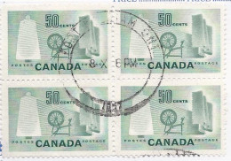 19251) Canada 1953  Block Ontario Closed Post Office Postmark Cancel - Usati