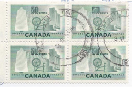 19252) Canada 1953  Block Ontario Closed Post Office Postmark Cancel - Used Stamps