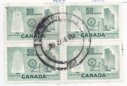 19253) Canada 1953  Block Ontario Closed Post Office Postmark Cancel - Oblitérés