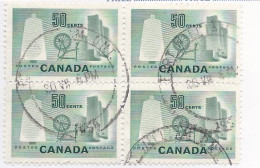 19255) Canada 1953  Block Ontario Closed Post Office Postmark Cancel - Oblitérés