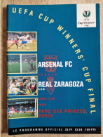Programme Arsenal - Real Zaragoza - 10.5.1995 - UEFA Cup Winners' Cup FINAL - Programm - Football - Paris - Livres