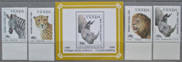 Venda  1990  Fauna Animals  Cats  4 V + Bl. MNH - Venda