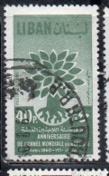 LIBANO LEBANON LIBAN 1960 AIR POST MAIL AIRMAIL WORLD REFUGEE YEAR UPROOTED OAK EMBLEM 40p USED USATO OBLITERE' - Lebanon