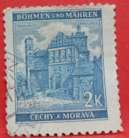 N°82 - 2 Korun - Année 1942 - Timbre Oblitéré Allemagne Bohême & Moravie - - Usados