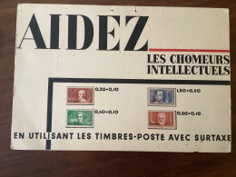 Série Aidez Les Chômeurs Intellectuels Surcharge Spécimen Sur Panneau D’exposition Bureau De Poste - Specimen