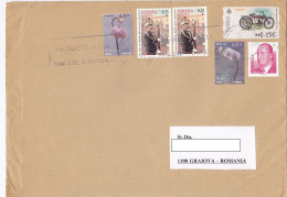 ORCHIDS, ZARAGOZA MILITARY ACADEMY, KING JUAN CARLOS, MOTORBIKE, STAMPS ON COVER, 2002, SPAIN - Brieven En Documenten