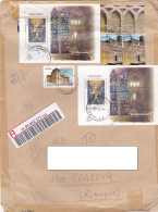 SANTA MARIA CATHEDRAL, INN, STAMPS ON REGISTERED COVER, 2003, SPAIN - Lettres & Documents