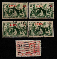 Mauritanie  - 1944  - Tb Antérieurs Surch    - N° 133 à 137  - Oblit - Used - Oblitérés