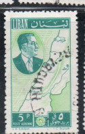 LIBANO LEBANON LIBAN 1961 AIR POST MAIL AIRMAIL PRESIDENT CHEHAB AND MAP 5p USED USATO OBLITERE' - Lebanon