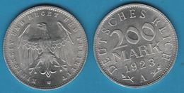 DEUTSCHES REICH 200 MARK 1923 A  KM# 35 EINIGKEIT UND RECHT UND FREIHEIT - 200 & 500 Mark