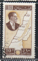 LIBANO LEBANON LIBAN 1961 AIR POST MAIL AIRMAIL PRESIDENT CHEHAB AND MAP 10p USED USATO OBLITERE' - Lebanon