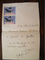 2 Vignettes Pour Le Salut Public : Lettre Manuscrite Destinée Au Générale De Gaulle - 1948 - SUP (HM 8) - De Gaulle (Général)