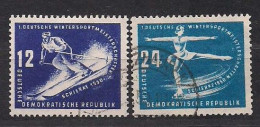 Allemagne Orientale DDR  1950 Yvertn° 3-4 (°) Oblitéré Cote 17 € Sport D'hiver - Gebraucht