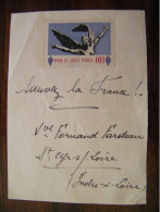 Vignette Pour Le Salut Public Oui Sur Lettre Manuscrite Destinée Au Général De Gaulle - 1948 - SUP (HM 11) - De Gaulle (Général)