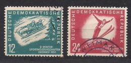 Allemagne Orientale DDR  1951 Yvertn° 32-33 (°) Oblitéré Cote 25 € Sport D'hiver  Oberhof - Gebraucht