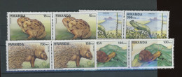 1998  Faune Du Rwanda   Cob 1407/1410 **   Cote 52,--€ En Paire ** Escargot Snail Frog Grenouille Lezard - Usati