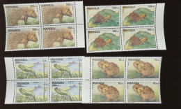 1998  Faune Du Rwanda   Cob 1407/1410 **   Cote 52,--€ En Paire ** Escargot Snail Frog Grenouille Lezard - Oblitérés