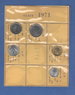 ITALIA 1971 Serie 5 Monete 5 10 20 50 100 Lire FDC UNC Italy Italie Coin Set Private Issues Emissioni Private - Nieuwe Sets & Proefsets