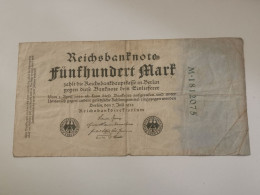 Billet Allemagne , 500 Mark 1922 - 500 Mark