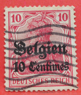 N°3 - 10 Cts Sur 10 Pfennig - Année 1914 - Timbre Oblitéré Allemagne Occupations 1re GM Occ. De La Belgique - - OC38/54 Occupazione Belga In Germania