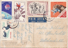 33384# ROUMANIE CARTE POSTALE PRIN PAR AVION Obl EFORIE NORD 1967 ROMANIA OFFENBACH GERMANIA - Cartas & Documentos