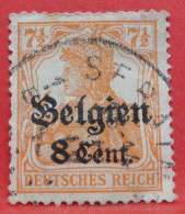 N°13 - 8 Cts Sur 7½ Pfennig - Année 1916 - Timbre Oblitéré Allemagne Occupations 1re GM Occ. De La Belgique - - OC38/54 Occupazione Belga In Germania