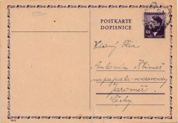 33390# BOHEM MÄHREN BOHEME MORAVIE GANZSACHE ENTIER POSTAL POSTKARTE HITLER PARDUBITZ BARDUBICE 1943 - Briefe U. Dokumente