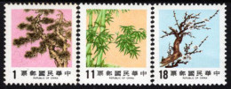 Taiwan - 1986 - Three Friends Of Winter II - Trees - Pine, Bamboo, Plum - Mint Definitive Stamp Set - Neufs