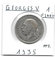 GRANDE-BRETAGNE GEORGES V 1935  1 Florin  Argent #834   TTB - I. 1 Shilling