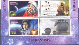 2022. Tajikistan, Space, Astronomy, Biruni,Y.Gagarin,V.Tereshkova, 3v + Label, Mint/** - Tajikistan