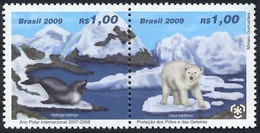 BRAZIL #3071  - Poles And Glaciers  Protection  -  International Polar Year  - ST 2v  - 2009 - Neufs