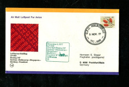 "AUSTRALIEN" 1977, Erstflugbrief LH 693 Mit Boeing 747 "Melbourne-Frankfurt" (18825) - Covers & Documents