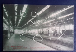 Malaya Kuala Lumpur Railway Station Interior Postcard By MS Nakajima 1910s - Malasia