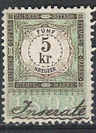 AUSTRIA Stempelmarke 1893 5 Kreuzer - Fiscaux