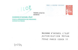 D1234 Entier / Stationery / PSE - PAP-Réponse Luquet RF / L'îlot (lot 0202057) - PAP: Antwort/Luquet