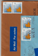 Canada 1999 2 Airmail Cover From Toronto To Brazil Stamp Maple Leaf 55 Cts Diferent Perforation Electronic Sorting Mark - Lettres & Documents