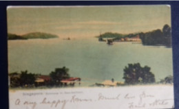 Singapore Entrance To The New Harbour Used Yet Stamp Not Cancelled Miss Drury - Singapour