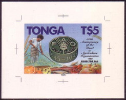 Tonga 1995 Cromalin Proof - FAO - Food, Fish, Wheat - 5 Exist - Alimentation
